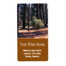 A floresta de Yosemite dava rótulos de vinho casta
