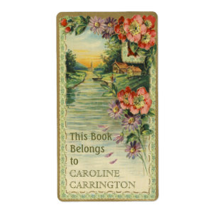 Etiqueta A folha do vintage este livro pertence às