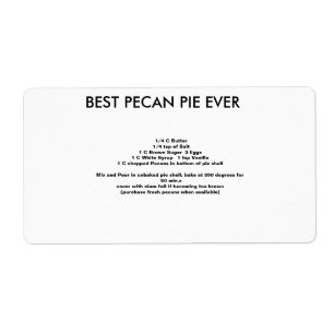 Etiqueta A melhor receita do tarte de pecan NUNCA