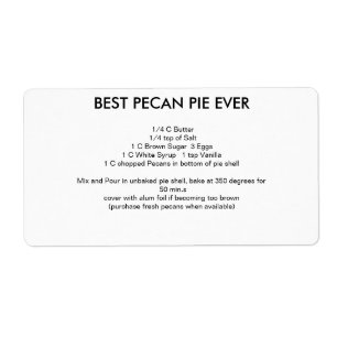 Etiqueta A melhor receita do tarte de pecan NUNCA
