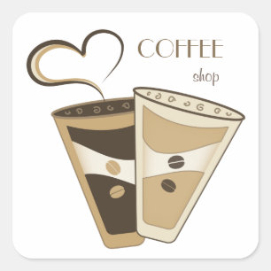 Etiqueta à moda da cafetaria