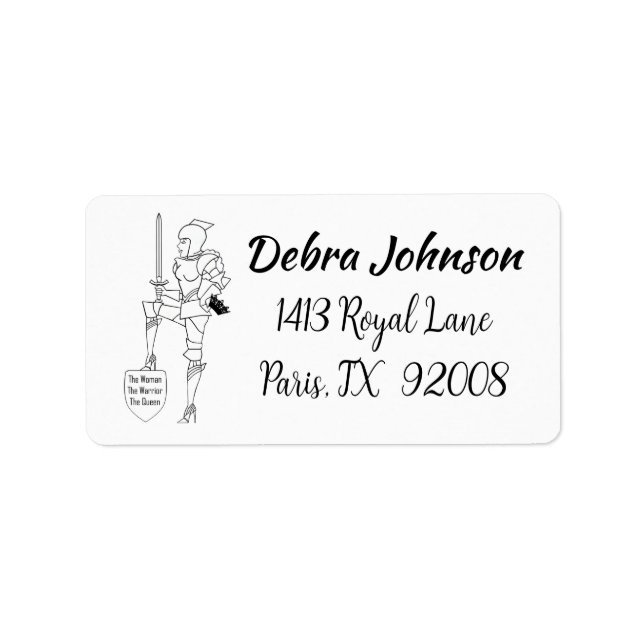 Etiqueta "A Mulher, o Guerreiro, a Rainha" (Frente)