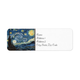 Etiqueta A Noite Estrelada de Van Gogh