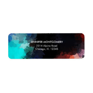 Etiqueta A pintura abstrata moderna Splatters o azul