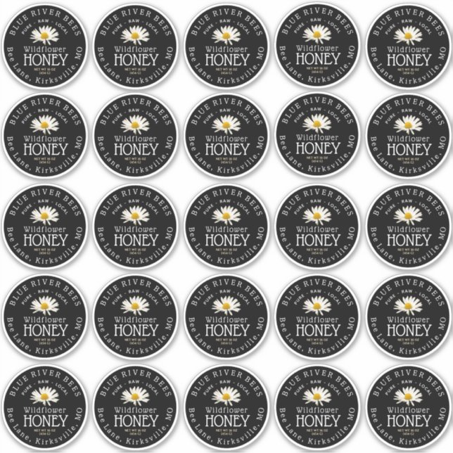 Etiqueta à prova d'água branca Daisy Mason Jar Bla (Frente)