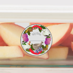 Etiqueta à prova d'água de círculo médio com v