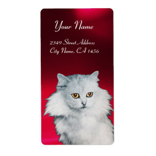 Etiqueta A RAINHA DOS GATOS BRANCOS, Burgundy Vermelho