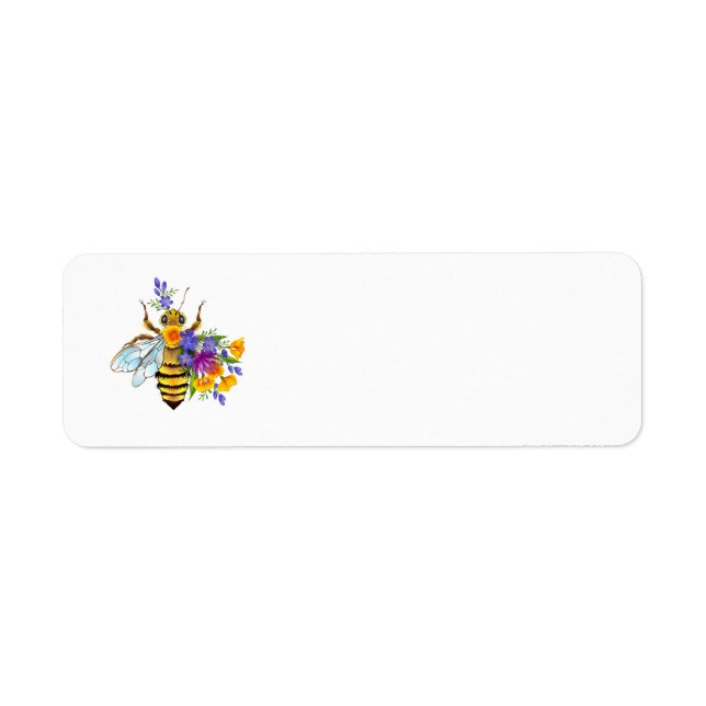 Etiqueta Abeja flor com plantas silvestres (Frente)