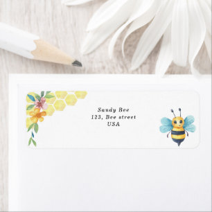 Etiqueta Abelhas de aquarela e favos de mel