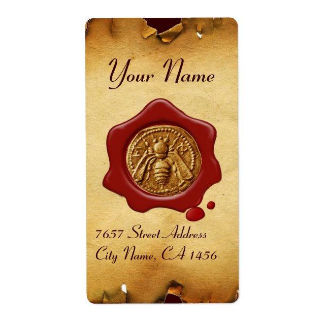 Etiqueta Abelhas de mel, apicultores, selantes de cera verm (Frente)