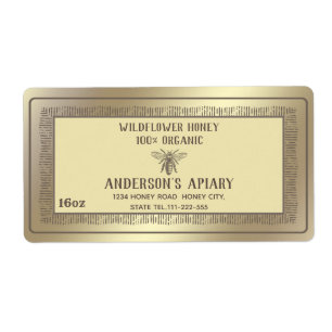 Etiqueta Abelhas de ouro rústico da vindima