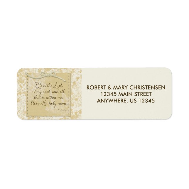 Etiqueta Abençoe o Senhor A Minha Alma (Frente)