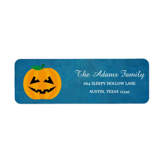 Etiqueta Abóbora Personalizada do Halloween (Frente)