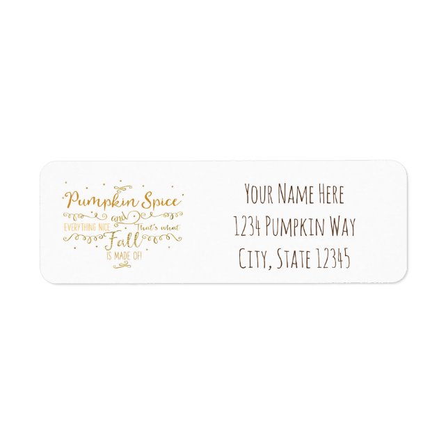 Etiqueta Abóbora Recheada & Tudo Bonito Outono (Frente)