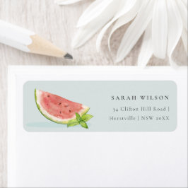 Etiqueta Abrace nosso pequeno endereço azul de melão