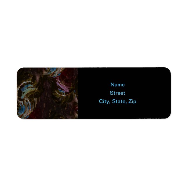 Etiqueta Abstrato Atômico Preto Retroativo (Frente)