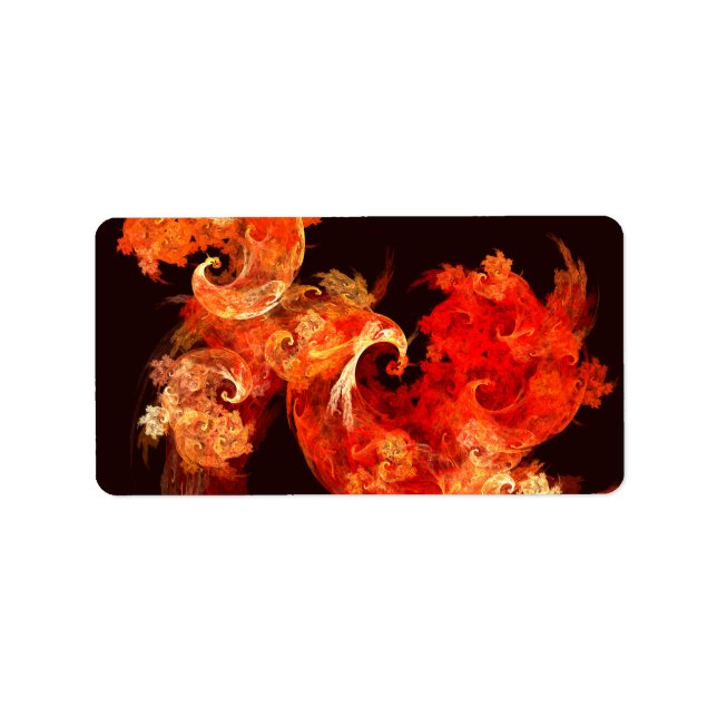 Etiqueta Abstrato de Arte dos Firebird Dançando (Frente)