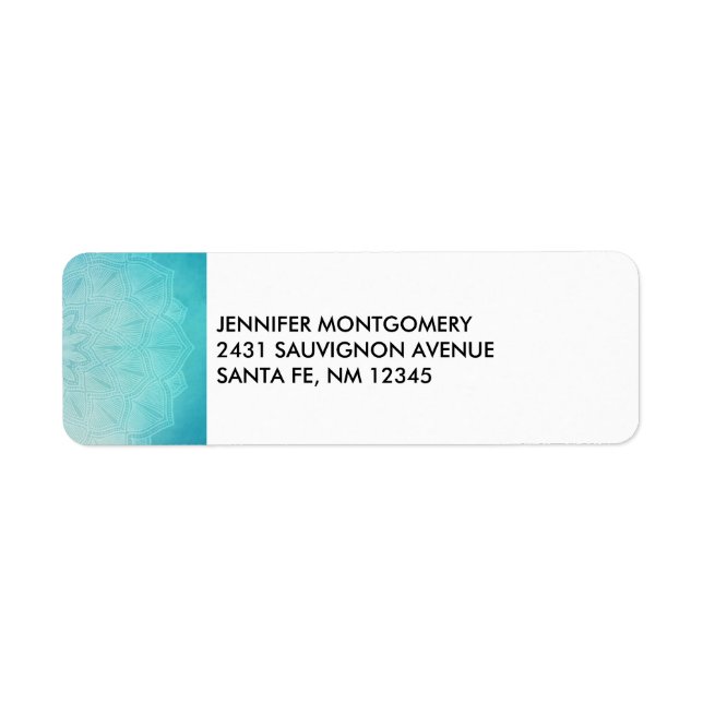 Etiqueta Abstrato de Mandala Azul bonito (Frente)