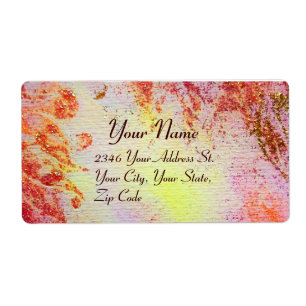 Etiqueta ABSTRATO DOURADOS, cor-de-rosa amarelo