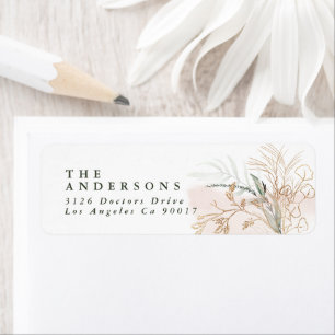 Etiqueta Abstrato Eucalyptus Modern Wedn return address