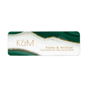 Etiqueta Abstrato Glitter Strata Wedding Green ID903