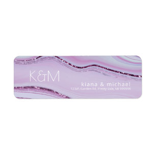 Etiqueta Abstrato Glitter Strata Wedding Lilac ID903