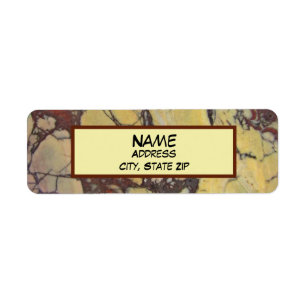 Etiqueta Abstrato Marble Gemstone Yellow Red Agate