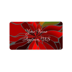 Etiqueta Abstrato Poinsettia