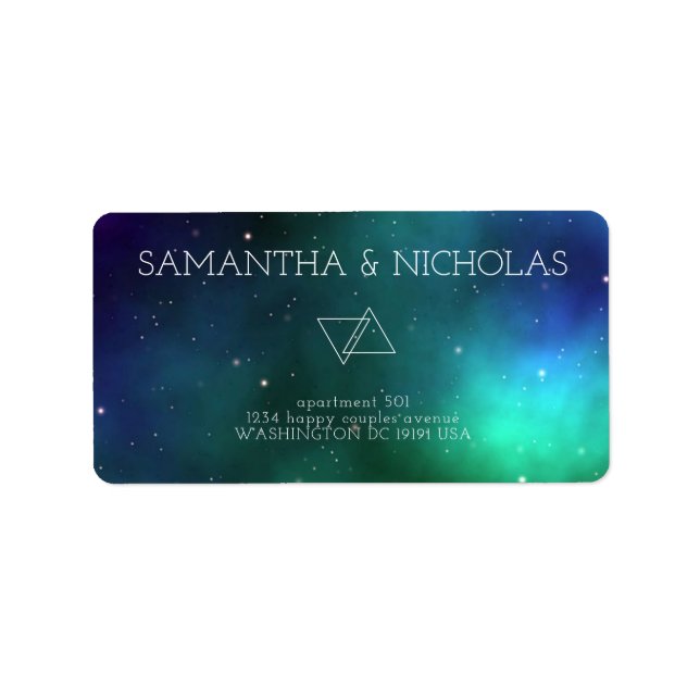 Etiqueta Abstrato Verde Azul Moderno Endereço de Devolução  (Frente)