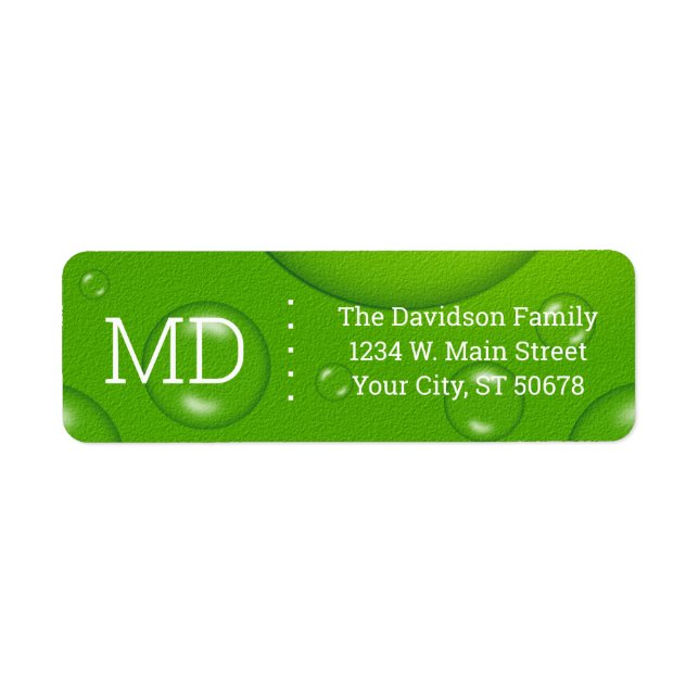 Etiqueta Abstrato Verde Limão cai (Frente)