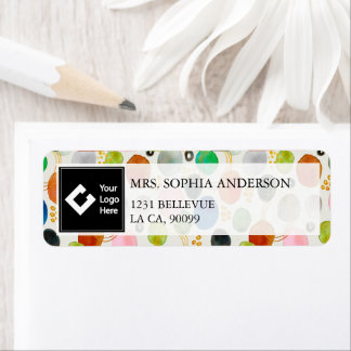 Etiqueta Abstrato Watercolor Dourada Glitter Art + O Seu Lo