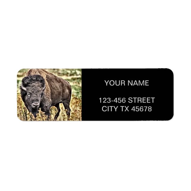 Etiqueta Abstrato Western Buffalo (Frente)