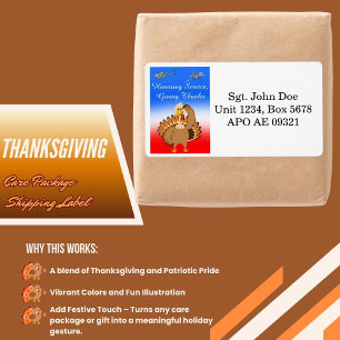 Etiqueta Ação de Graças Militar Turquia Saluting