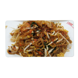 Etiqueta Acolchoe [ผัดไทย] a comida tailandesa 