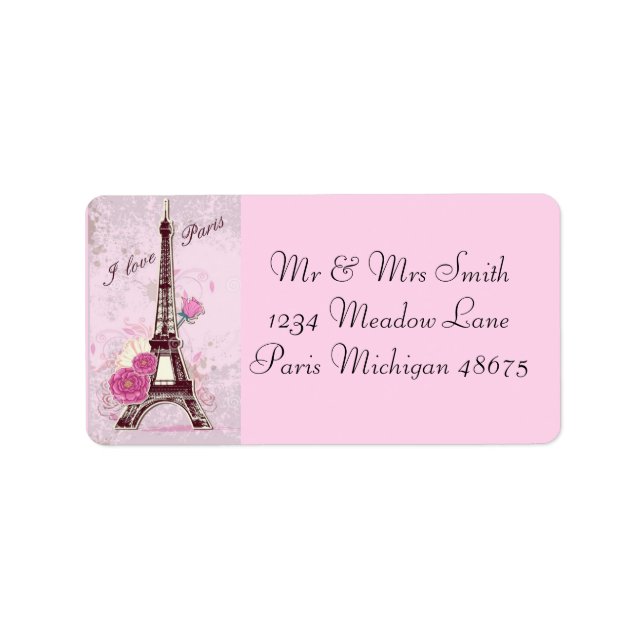 Etiqueta Address Labels/I Love Paris (Frente)