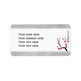 Etiqueta Adelação da flor vermelha "Presente da vida"