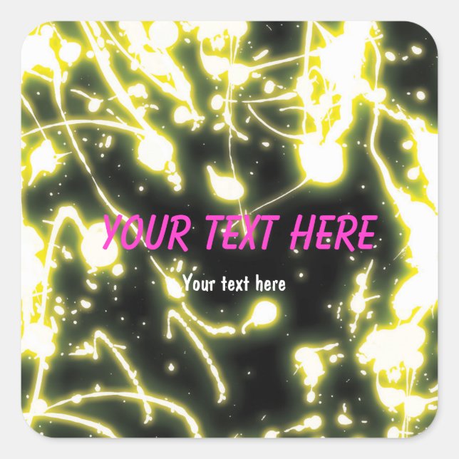 Etiqueta adesiva colante cor-de-rosa amarela (Frente)