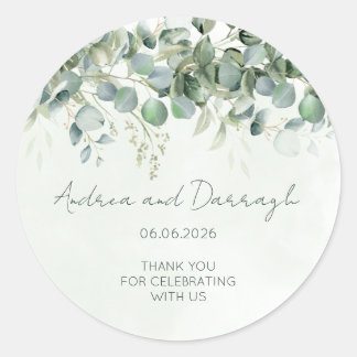 Etiqueta Adesiva de Favor de Casamento Eucalyptus