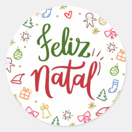 Etiqueta adesiva de Feliz Natal