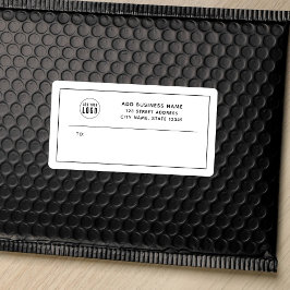 Etiqueta Adicionar logotipo Borda negra Endereço de devoluç