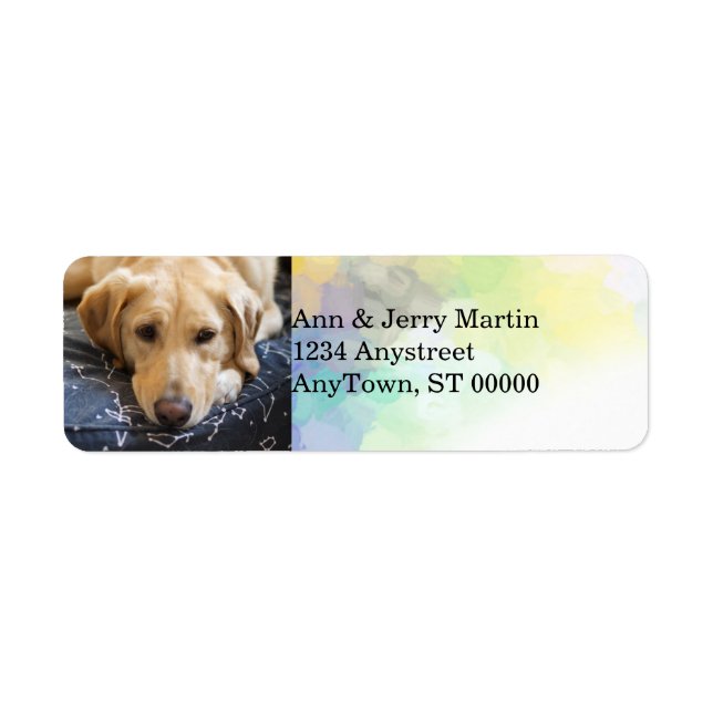 Etiqueta adicionar o seu cão fotográfico com aquarela e tex (Frente)