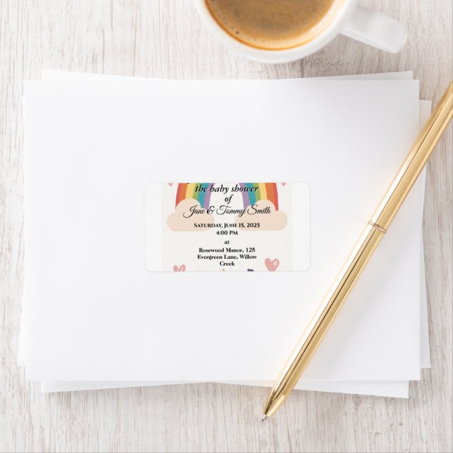 Etiqueta Adoção do Chá de fraldas Arco-Íris (Insitu)