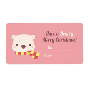 Etiqueta Adorable Têm Um Natal Muito Feliz Decoração