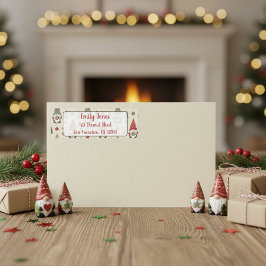 Etiqueta Adorável Gnomo de Natal Escandinavo