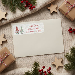 Etiqueta Adorável Papai Noel Escandinavo de Natal