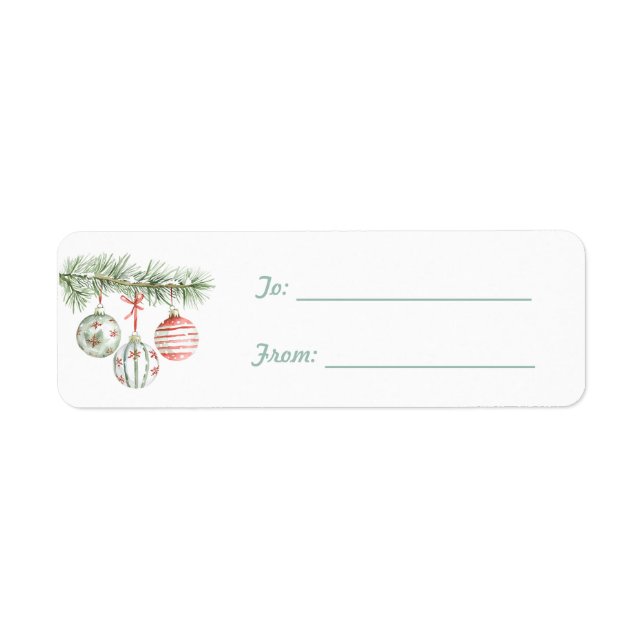 Etiqueta Adornos Brancos Vermelhos Hortelã Redondos Natal  (Frente)