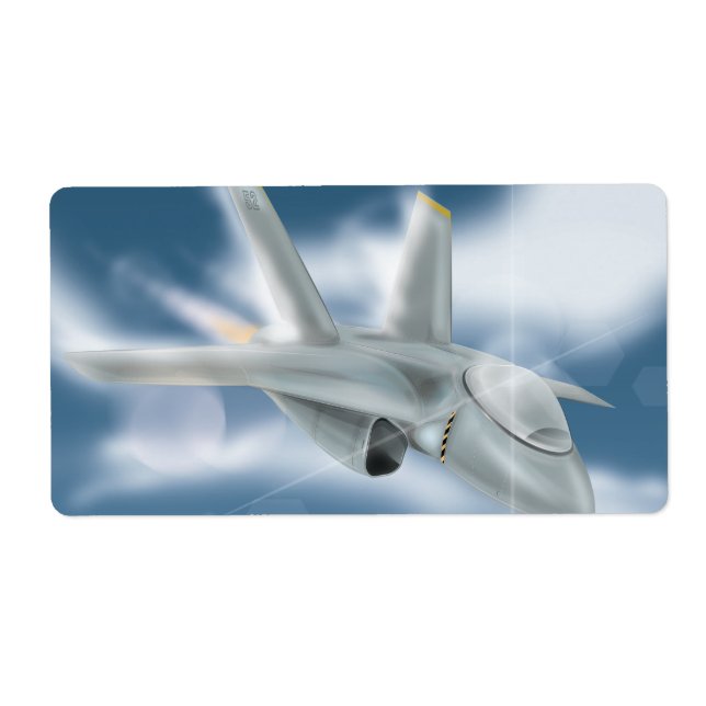 Etiqueta Aeronave a jato militar (Frente)