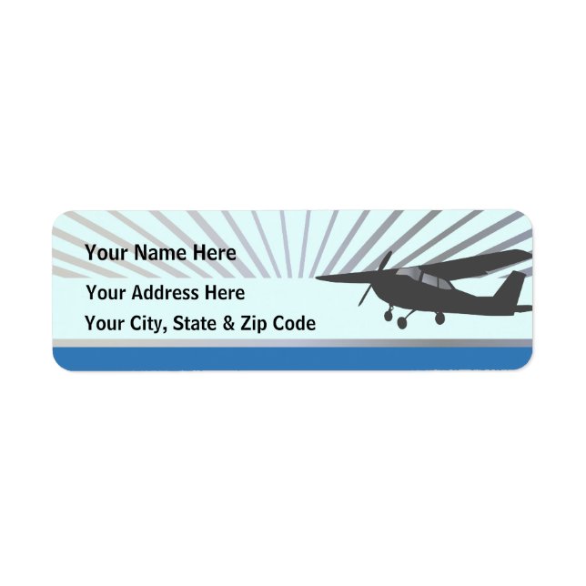 Etiqueta Aeronave de Alta-asa - Texto personalizado (Frente)