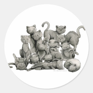 Etiqueta afortunada de 13 gatos pretos