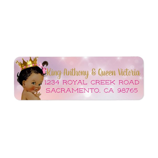 Etiqueta African Princess Royal Chá de fraldas Mailing Labs (Frente)